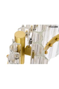 MOOSEE lampa wisząca SATURNUS 47 DUO złota - LED, kryształ, stal szczotkowana