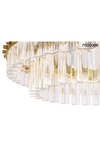 MOOSEE lampa wisząca SATURNUS 47 DUO złota - LED, kryształ, stal szczotkowana