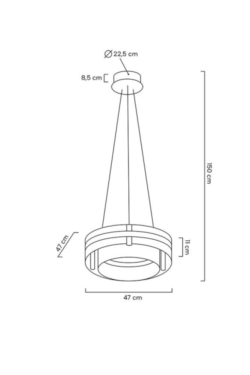 MOOSEE lampa wisząca SATURNUS 47 DUO złota - LED, kryształ, stal szczotkowana