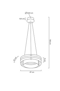 MOOSEE lampa wisząca SATURNUS 47 DUO złota - LED, kryształ, stal szczotkowana