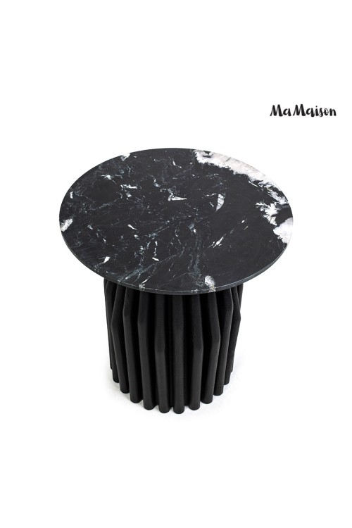 MaMaison stolik LEVANTE 50 czarny marmur  / drewno