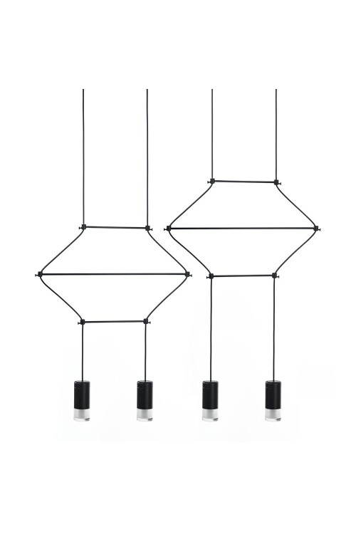 MOOSEE lampa wisząca FLUSSO LINE 4        czarna