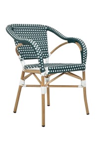 Krzesło ogrodowe CAFE MIRAMAR turkus /    morski rattan