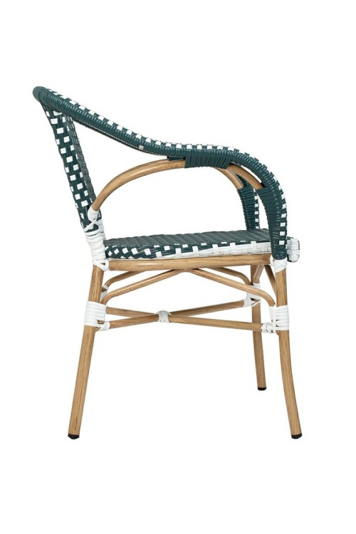 Krzesło ogrodowe CAFE MIRAMAR turkus /    morski rattan