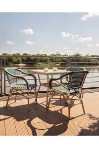 Krzesło ogrodowe CAFE MIRAMAR turkus /    morski rattan