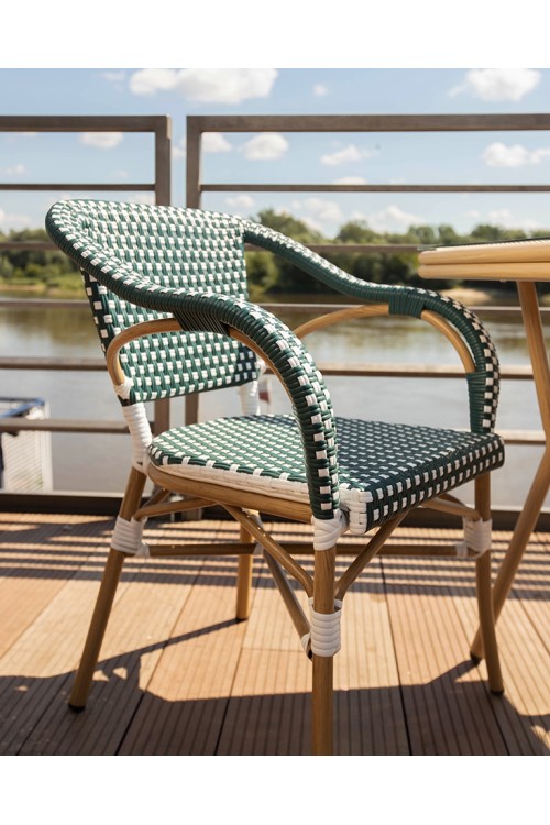 Krzesło ogrodowe CAFE MIRAMAR turkus /    morski rattan