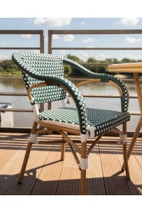 Krzesło ogrodowe CAFE MIRAMAR turkus /    morski rattan
