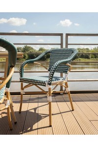 Krzesło ogrodowe CAFE MIRAMAR turkus /    morski rattan