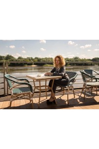 Krzesło ogrodowe CAFE MIRAMAR turkus /    morski rattan