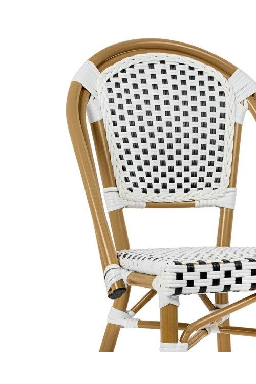 Krzesło ogrodowe CAFE PARIS białe rattan