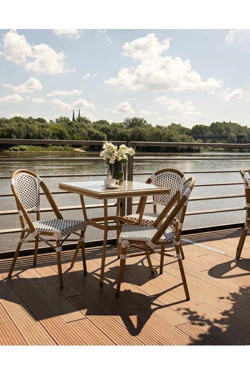 Krzesło ogrodowe CAFE PARIS białe rattan