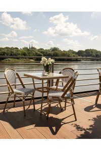 Krzesło ogrodowe CAFE PARIS białe rattan