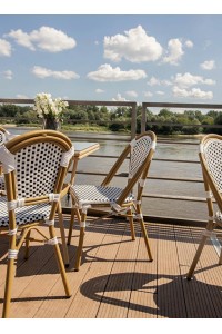Krzesło ogrodowe CAFE PARIS białe rattan