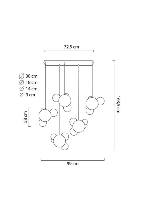 MOOSEE lampa wisząca CAPRI LINE 5 złota