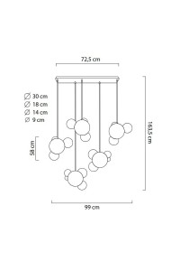 MOOSEE lampa wisząca CAPRI LINE 5 złota