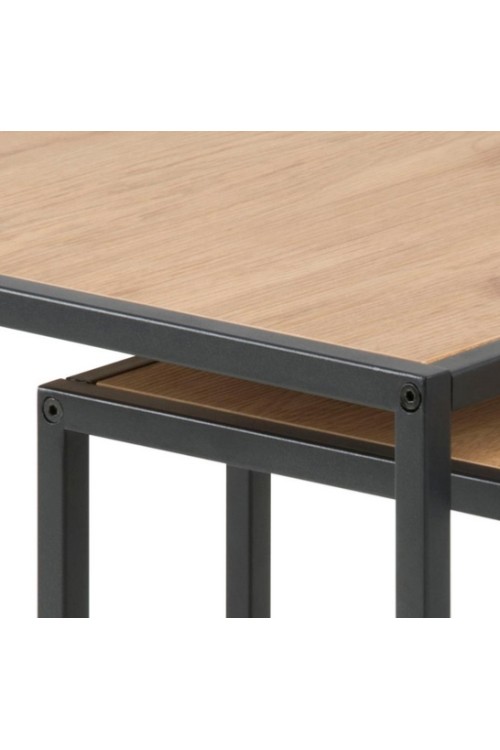 ACTONA zestaw stolików SEAFORD dąb - MDF, metal
