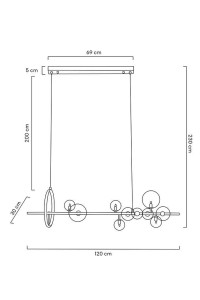 MOOSEE lampa wisząca ALURE LINE 120 czarna