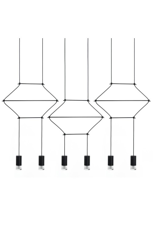 MOOSEE lampa wisząca FLUSSO LINE 6        czarna