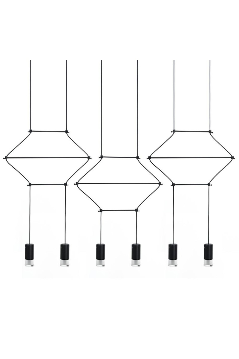 MOOSEE lampa wisząca FLUSSO LINE 6        czarna