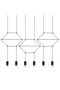 MOOSEE lampa wisząca FLUSSO LINE 6        czarna