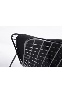 Krzesło NET SOFT czarne - czarna poduszka, metal