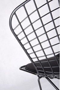 Krzesło NET SOFT czarne - czarna poduszka, metal