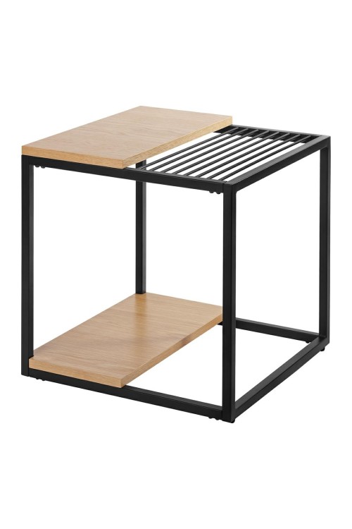 Stolik GALLER dąb - gazetnik, MDF, metal