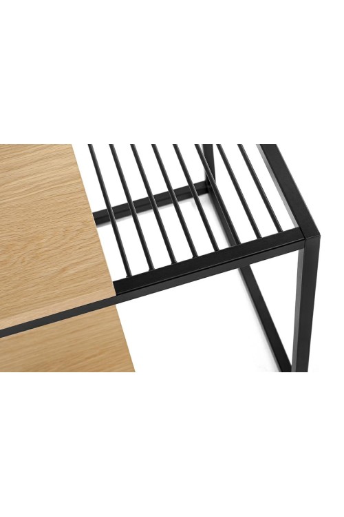 Stolik GALLER dąb - gazetnik, MDF, metal