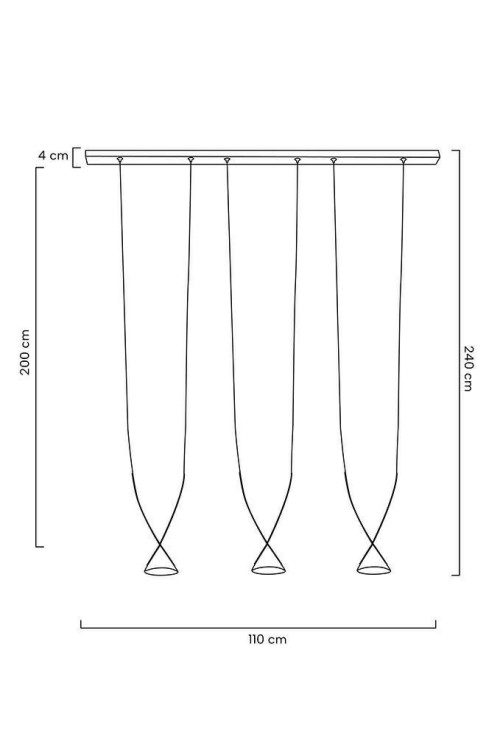 MOOSEE lampa wisząca ATLAS 3 czarna