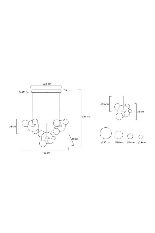 MOOSEE lampa wisząca CAPRI LINE 3 złota