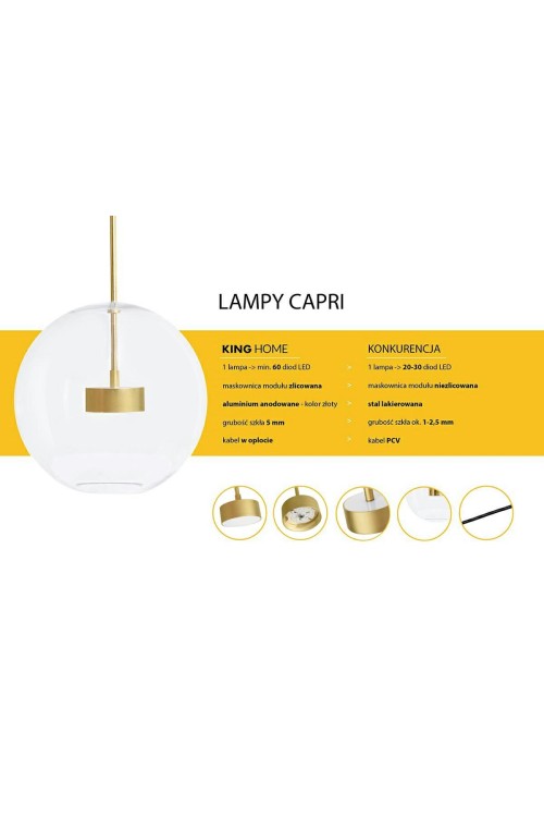 MOOSEE lampa wisząca CAPRI LINE 3 złota