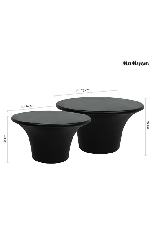 MaMaison zestaw stolików kawowych PODIUM  60 / 75 czarny