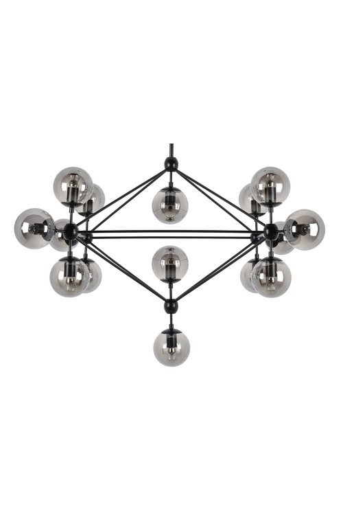 MOOSEE lampa wisząca PLANETARIO 15        czarna - klosze dymione