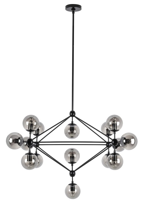 MOOSEE lampa wisząca PLANETARIO 15        czarna - klosze dymione