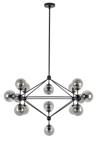 MOOSEE lampa wisząca PLANETARIO 15        czarna - klosze dymione