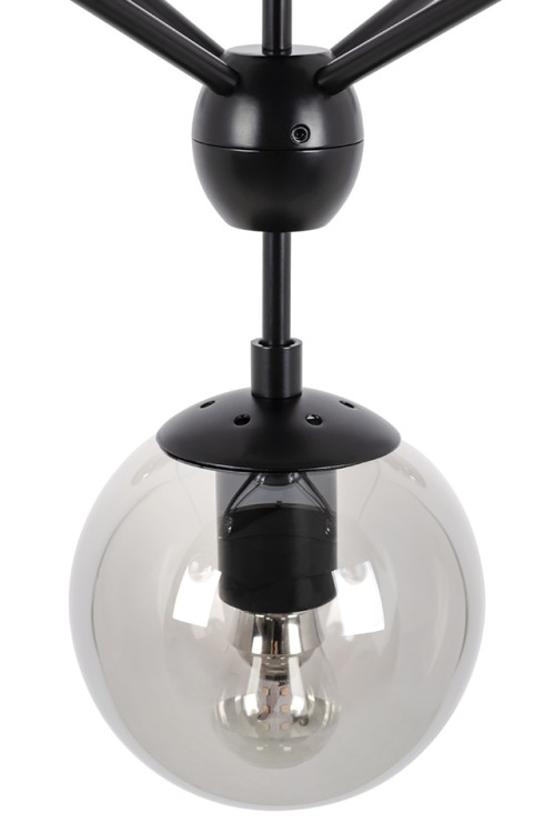 MOOSEE lampa wisząca PLANETARIO 15        czarna - klosze dymione