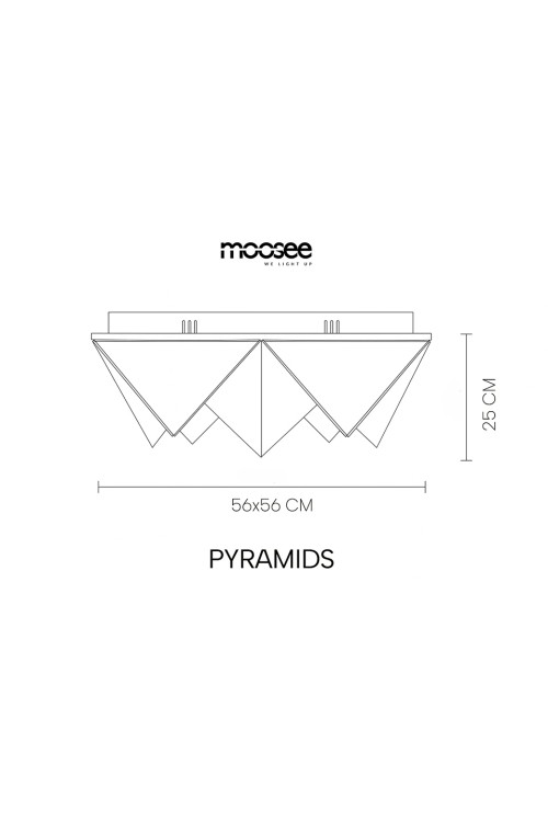 MOOSEE lampa sufitowa / plafon PYRAMIDS   złota