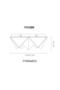 MOOSEE lampa sufitowa / plafon PYRAMIDS   złota