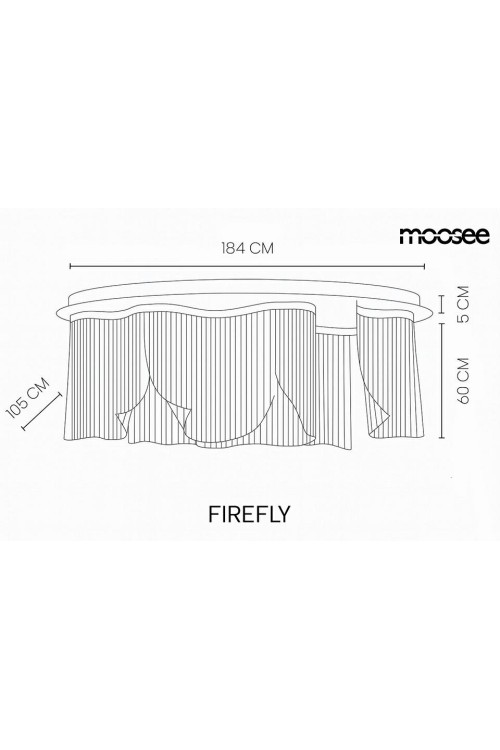 MOOSEE lampa sufitowa / plafon FIREFLY    180 złota