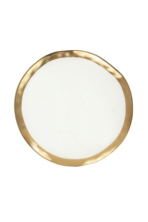 KARE talerz BELL 31 cm biało-złoty