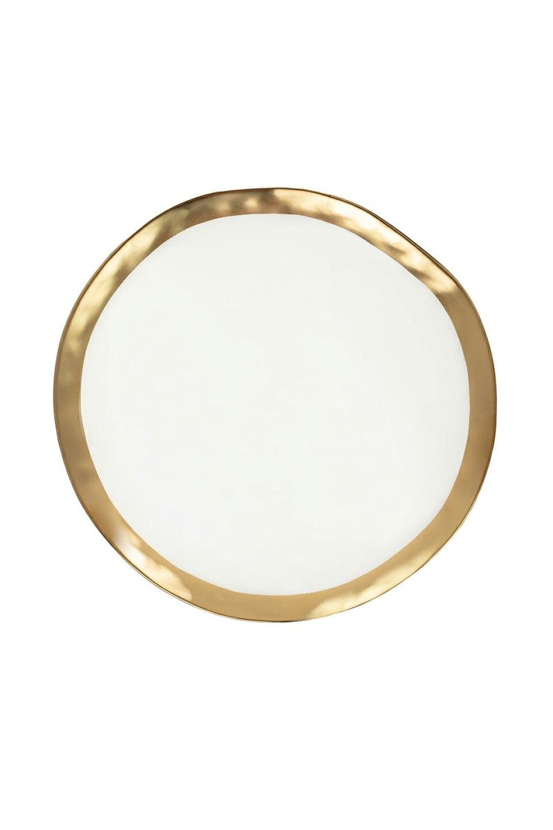KARE talerz BELL 31 cm biało-złoty