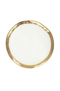 KARE talerz BELL 31 cm biało-złoty