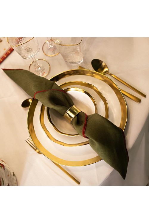 KARE talerz BELL 31 cm biało-złoty
