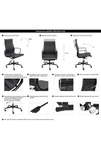 Fotel biurowy AERON PRESTIGE PLUS czarny - skóra naturalna, aluminium