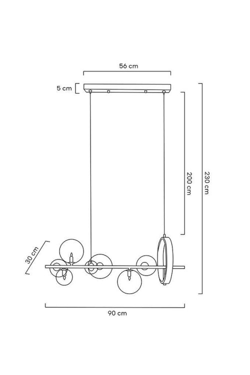 MOOSEE lampa wisząca ALURE LINE 90 czarna