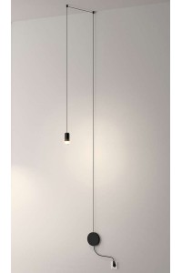 MOOSEE lampa ścienna FLUSSO WALL czarna