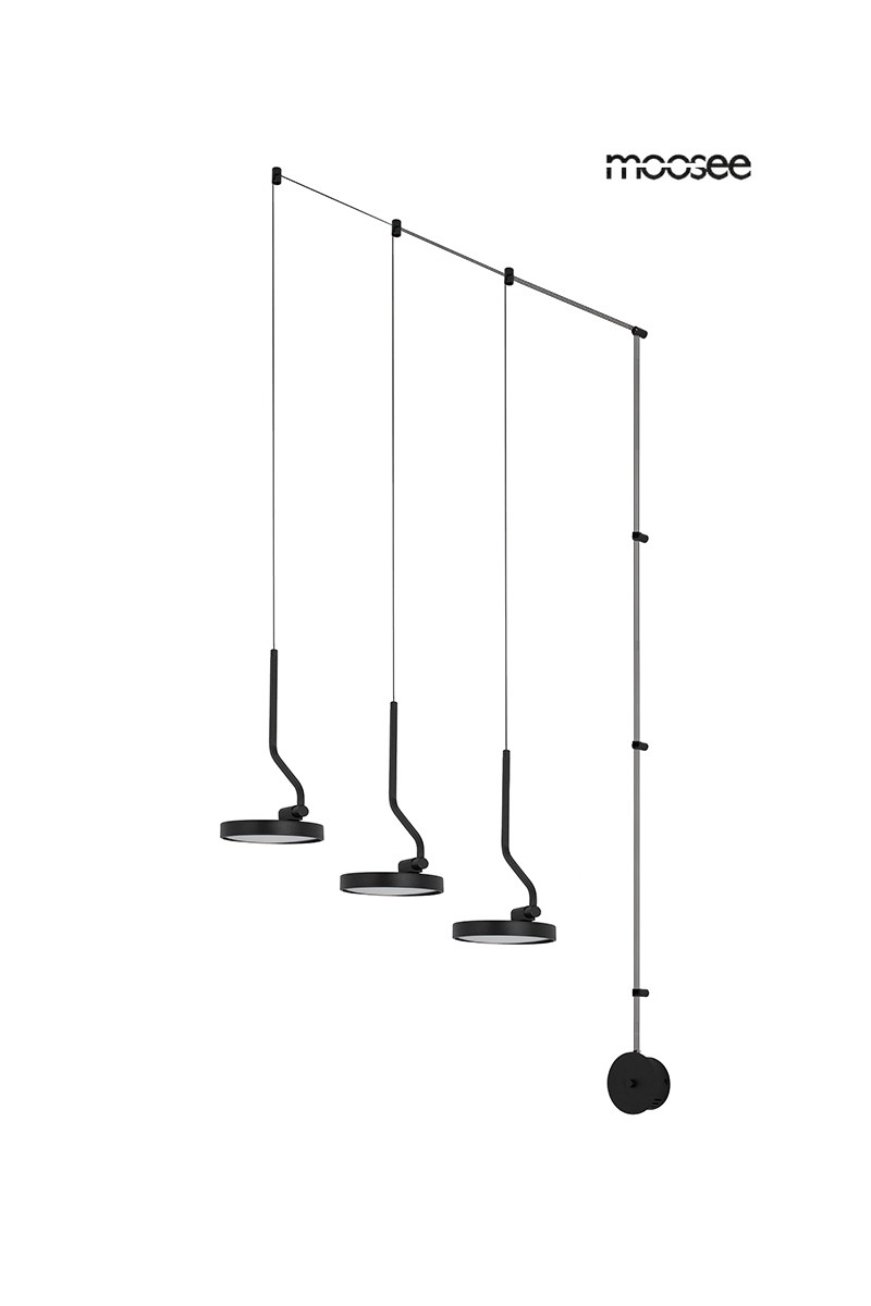 MOOSEE lampa ścienna FLAT 3 czarna