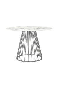 Stół GLAM MARBLE 110 - MDF, chromowana podstawa