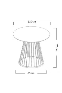 Stół GLAM MARBLE 110 - MDF, chromowana podstawa
