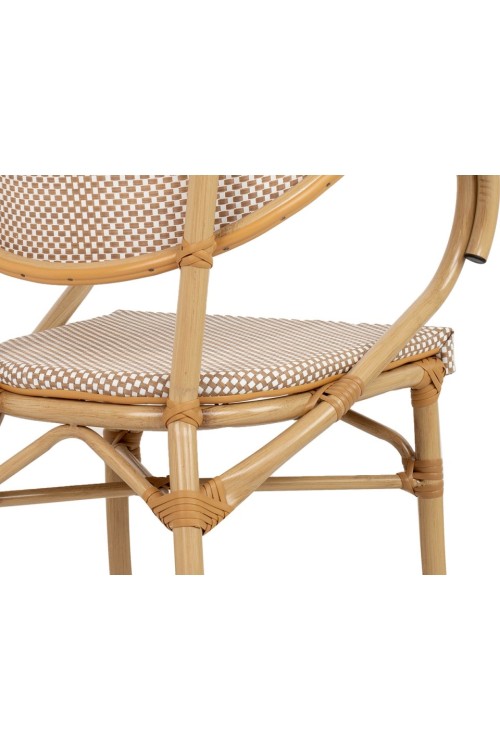 Krzesło ogrodowe CAFE BISTRO PARIS ARM    beżowe rattan